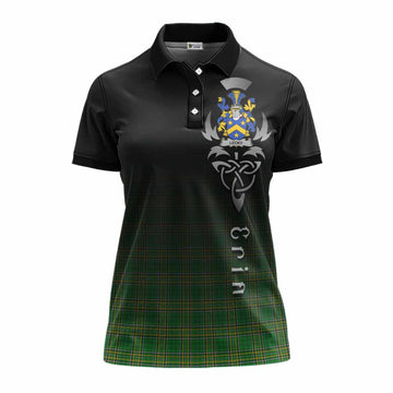 Lecky Irish Clan Women's Polo Shirt with Coat of Arms Erin Go Bragh Celtic Inspired