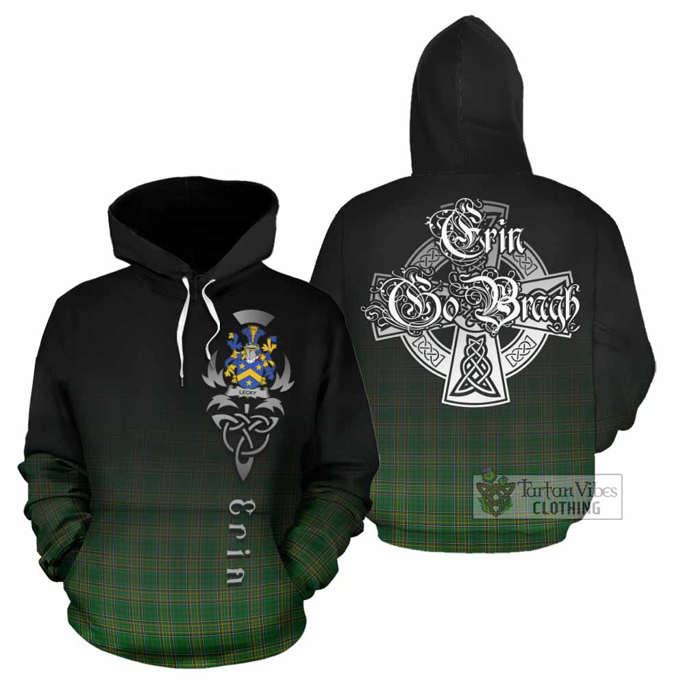 Tartan Vibes Clothing Lecky Irish Clan Hoodie with Coat of Arms Erin Go Bragh Celtic Inspired