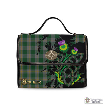 Ledford Tartan Waterproof Canvas Bag with Scotland Map and Thistle Celtic Accents
