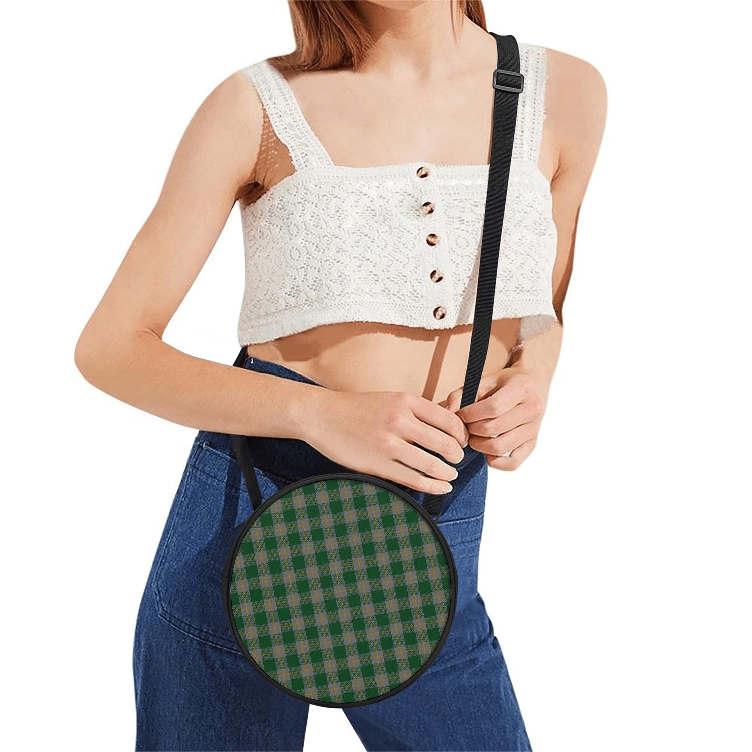Ledford Tartan Round Satchel Bags One Size 9*9*2.7 inch - Tartan Vibes Clothing