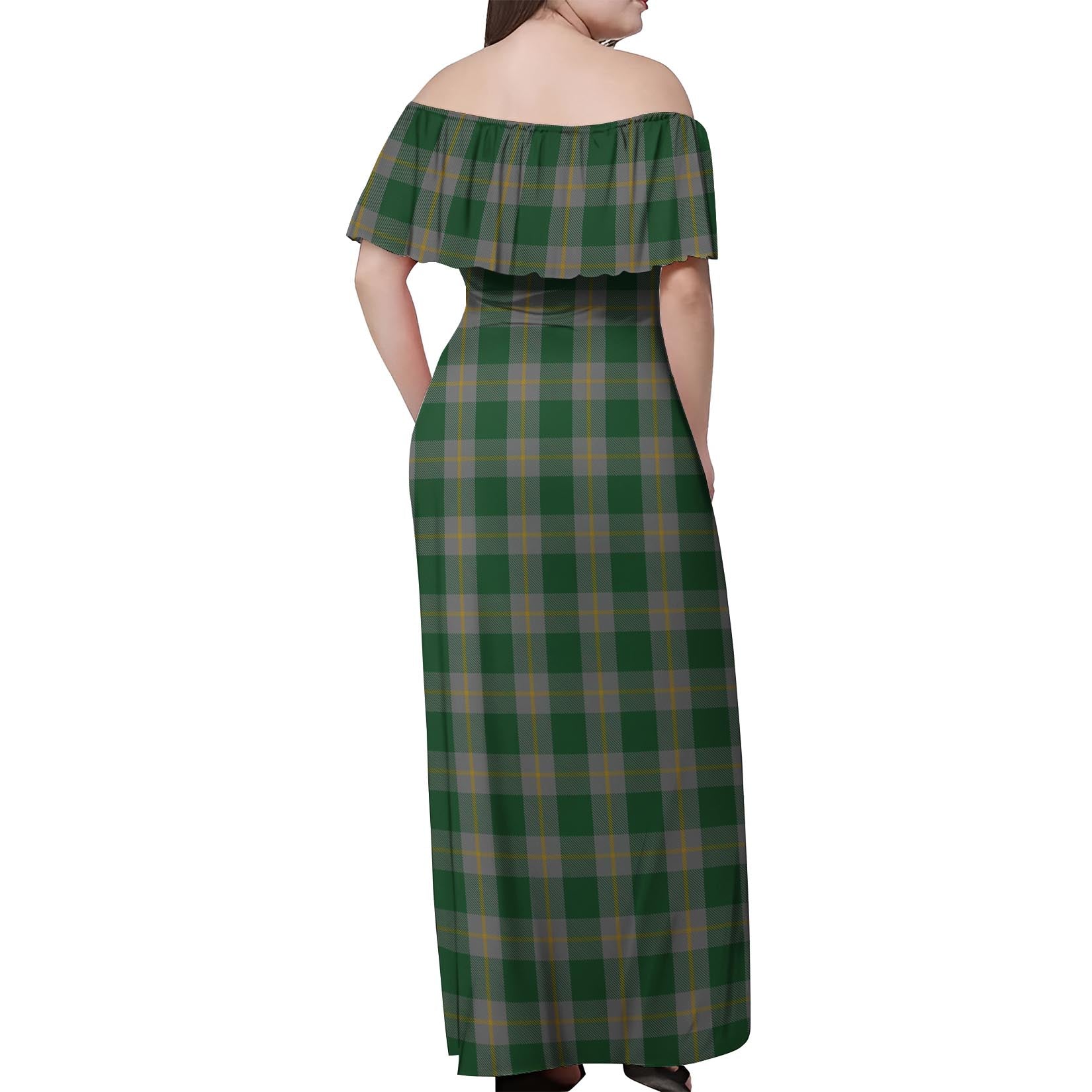 Ledford Tartan Off Shoulder Long Dress - Tartan Vibes Clothing