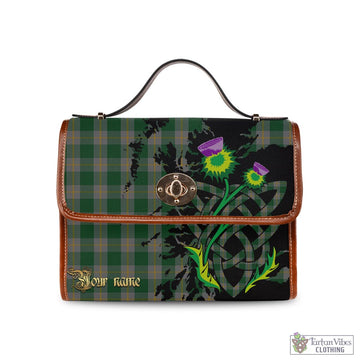 Tartan Vibes Clothing Ledford Tartan Waterproof Canvas Bag with Scotland Map and Thistle Celtic Accents