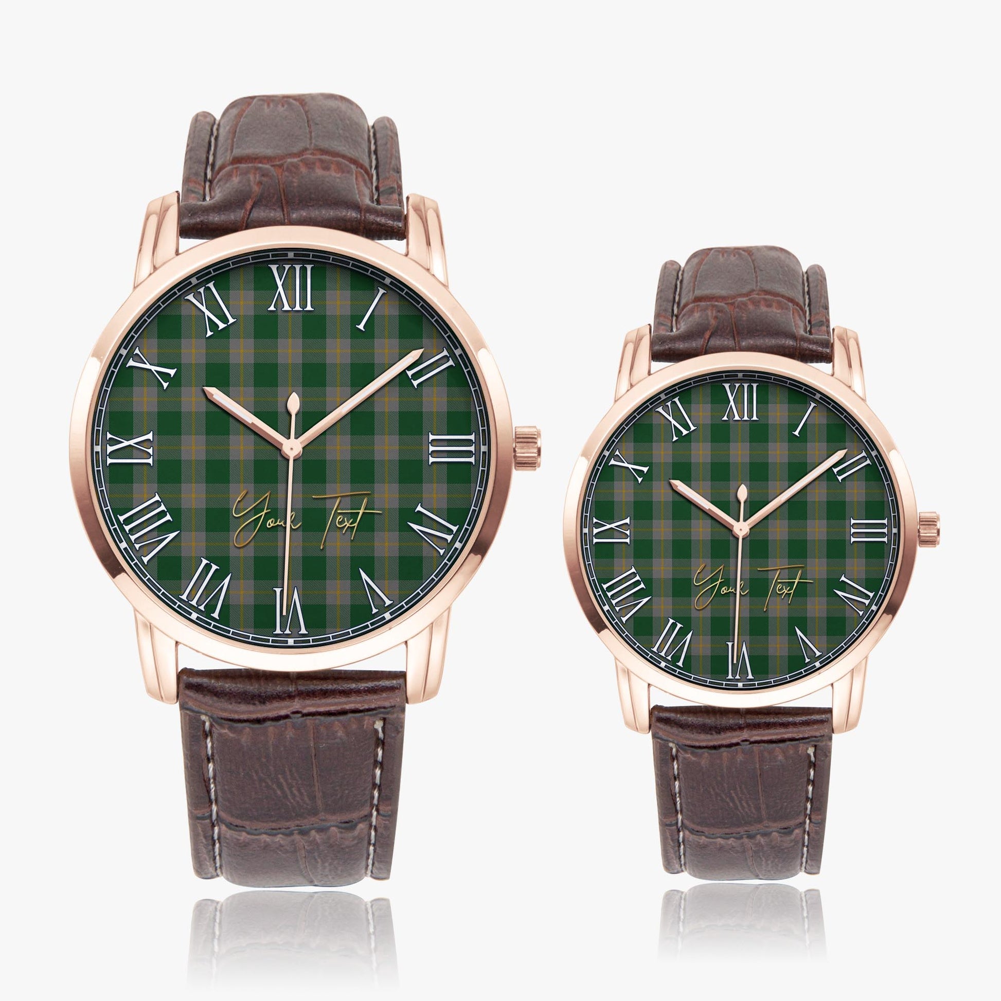 Ledford Tartan Personalized Your Text Leather Trap Quartz Watch - Tartan Vibes Clothing