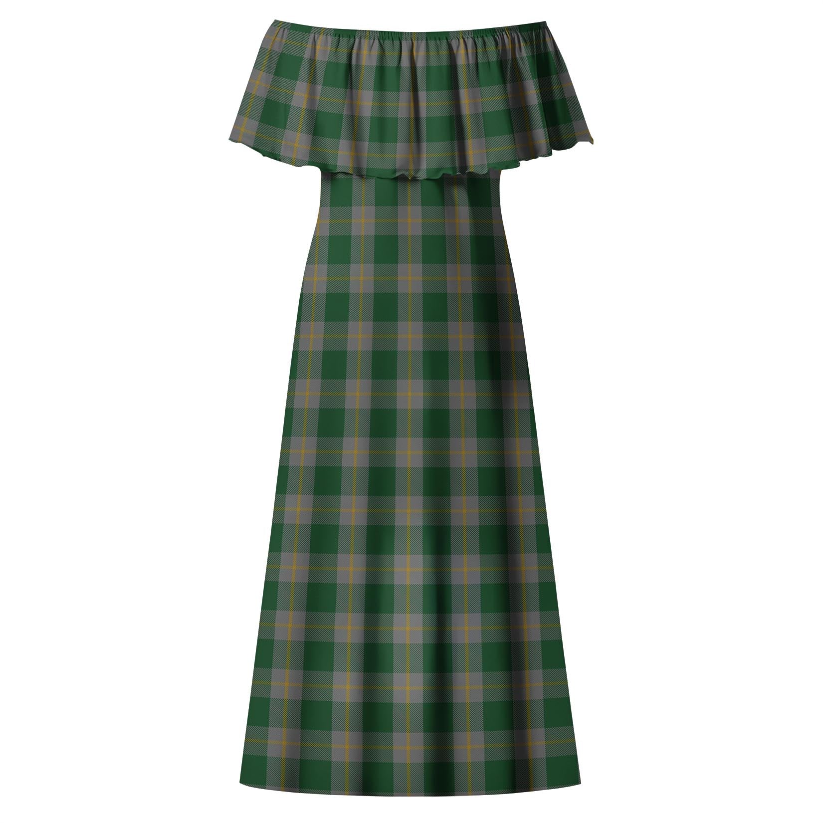 Ledford Tartan Off Shoulder Long Dress - Tartan Vibes Clothing