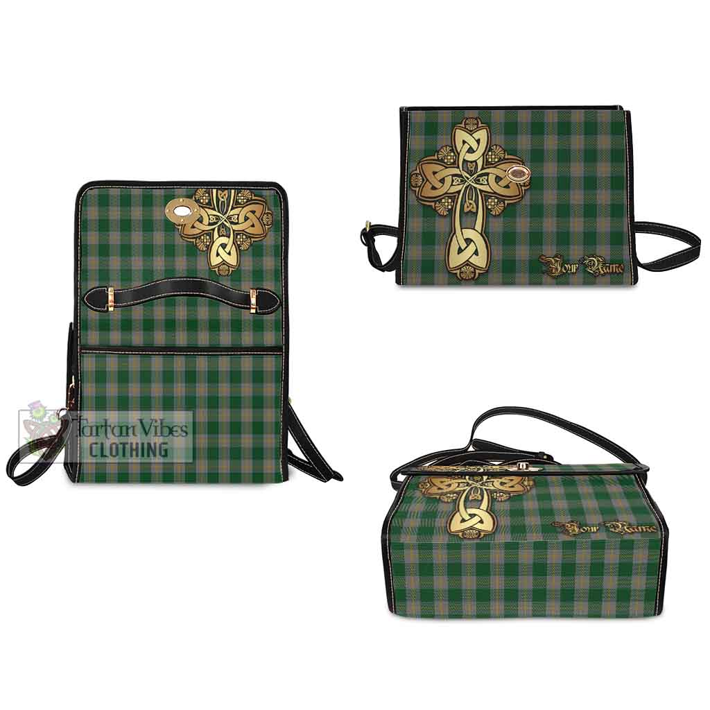Tartan Vibes Clothing Ledford Tartan Waterproof Canvas Bag Golden Thistle Celtic Cross Style