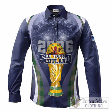 Ledford Scotland Football Tartan Long Sleeve Button Shirts Scotland On Tour Trophy Style