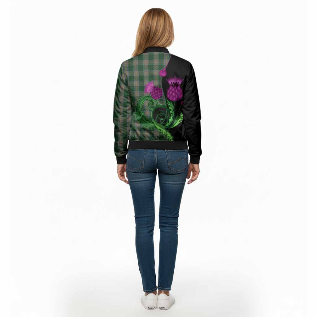 Ledford Tartan Bomber Jacket Traditional Scottish Thistle
