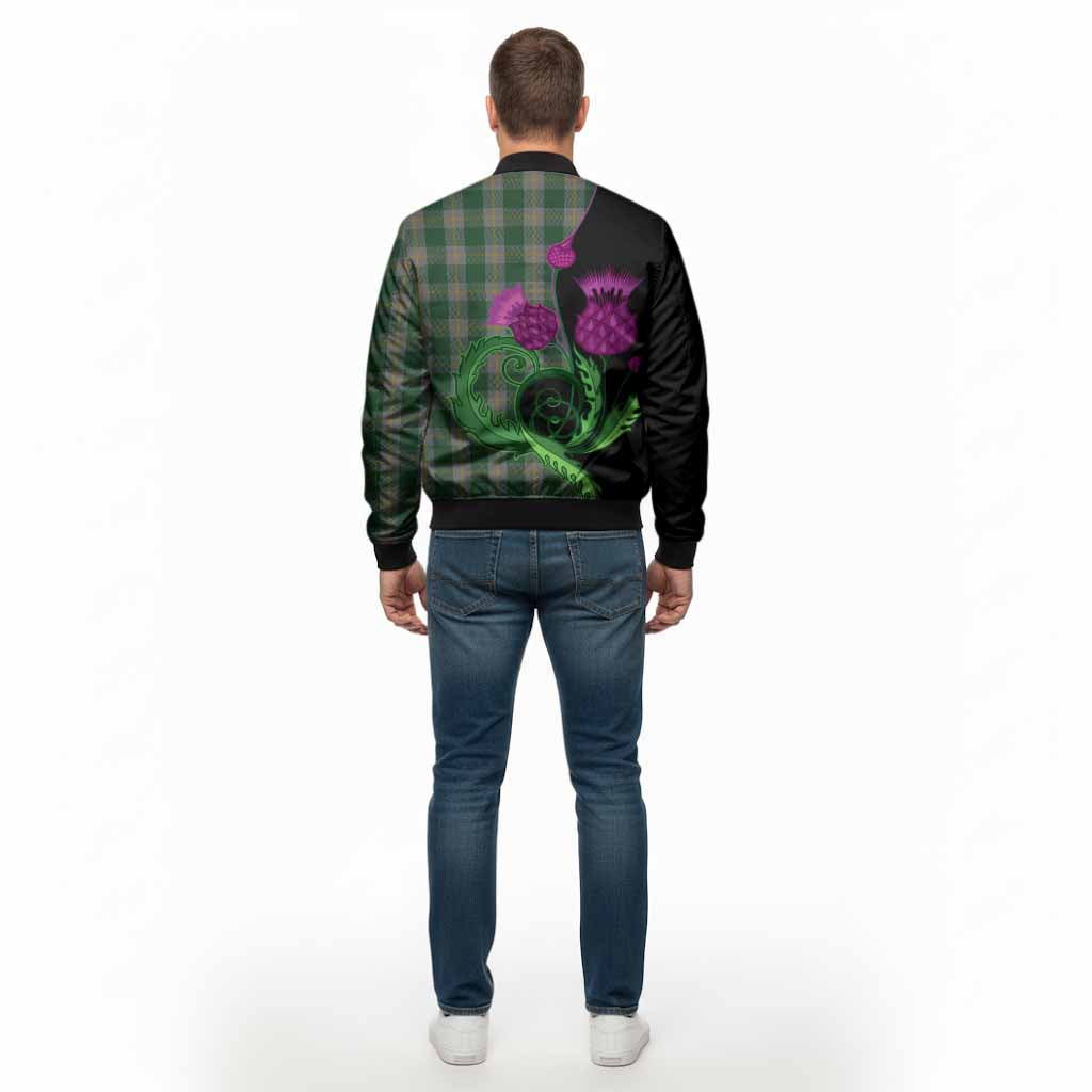 Ledford Tartan Bomber Jacket Traditional Scottish Thistle