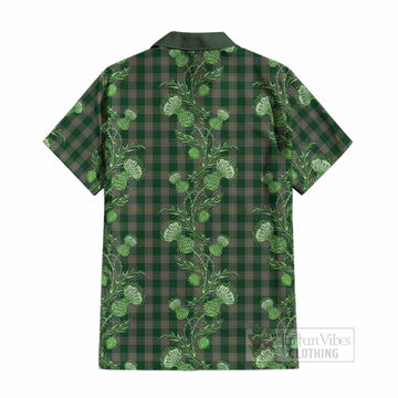 Ledford Tartan Cotton Hawaiian Shirt Seamless Scottish Thistle Flowers