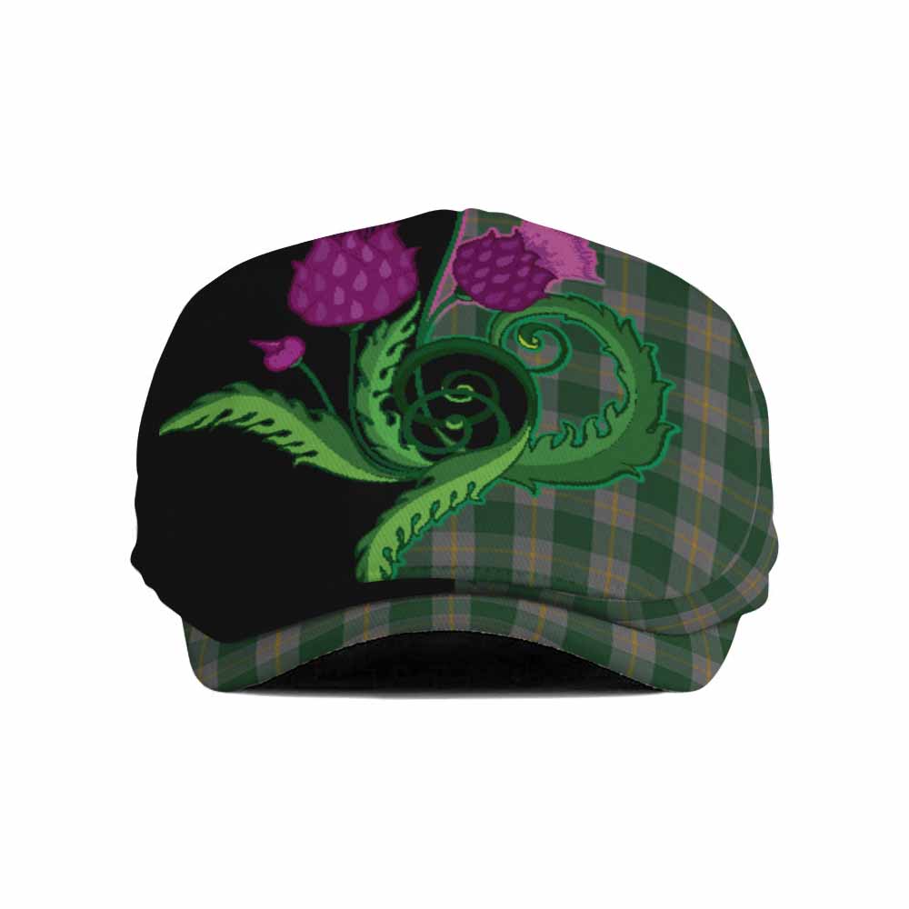 Ledford Tartan Flat Cap, Jeff Cap Traditional Scottish Thistle