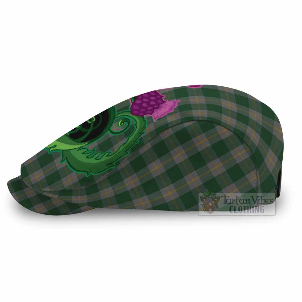 Ledford Tartan Flat Cap, Jeff Cap Traditional Scottish Thistle