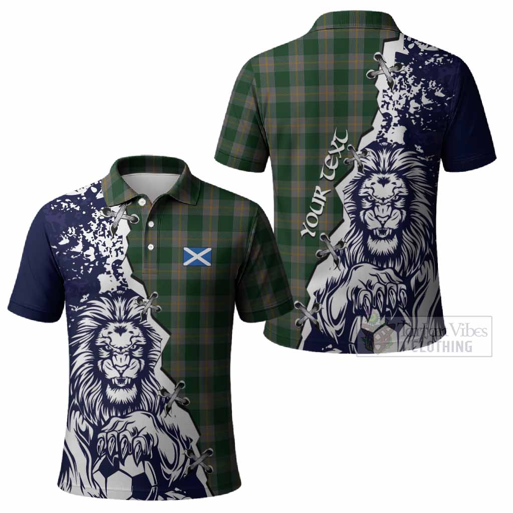 Ledford Tartan Scottish Polo Shirt Angry Lion With Soccer Ball Style