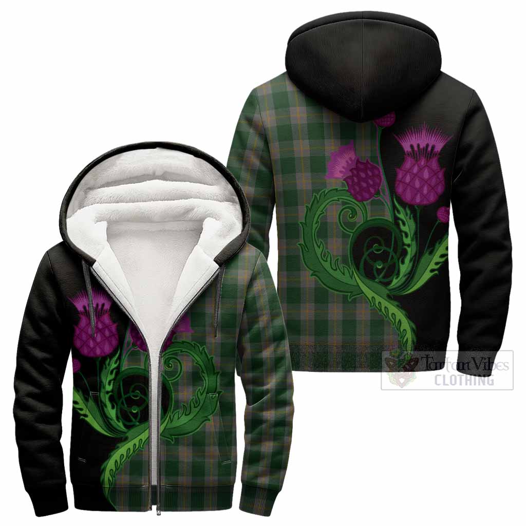 Ledford Tartan Sherpa Hoodie Traditional Scottish Thistle