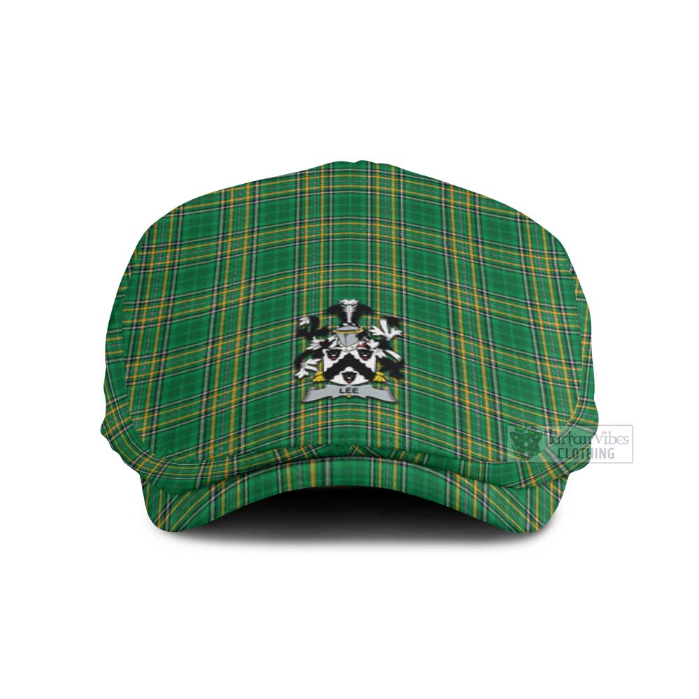 Lee Irish Clan Tartan Jeff Cap, Tartan Flat Cap with Coat of Arm Jeff Hat - Tartan Vibes Clothing