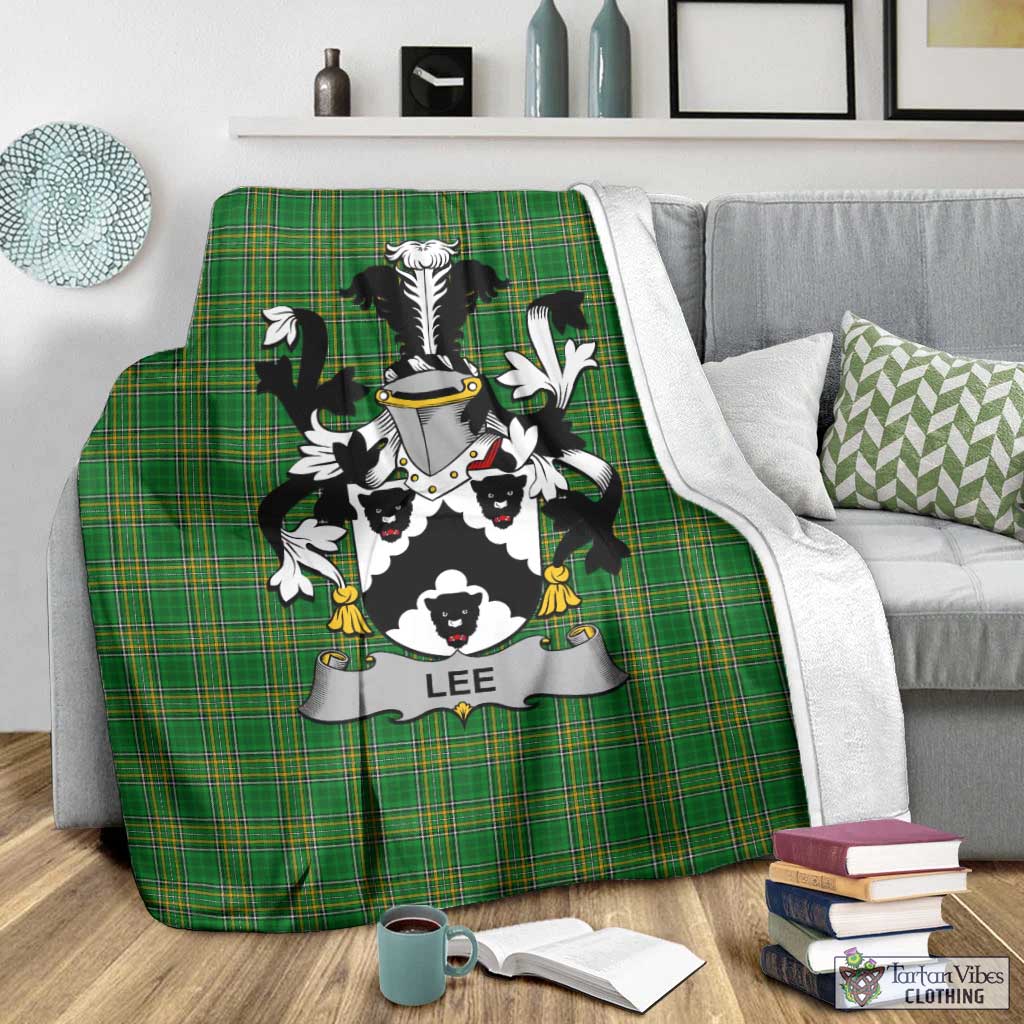 Lee Irish Clan Tartan Blanket with Coat of Arms - Tartan Vibes Clothing