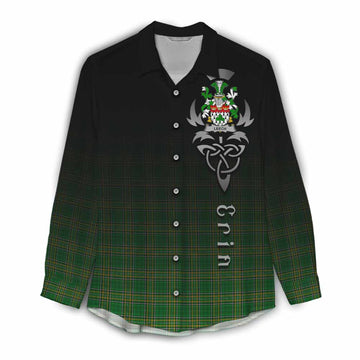 Leech Irish Clan Women's Casual Shirt with Coat of Arms Erin Go Bragh Celtic Inspired