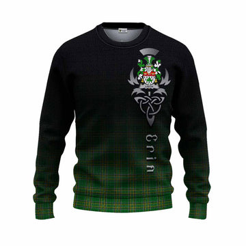 Leech Irish Clan Knitted Sweater with Coat of Arms Erin Go Bragh Celtic Inspired