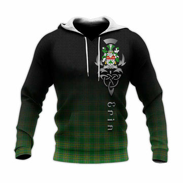 Leech Irish Clan Knitted Hoodie with Coat of Arms Erin Go Bragh Celtic Inspired
