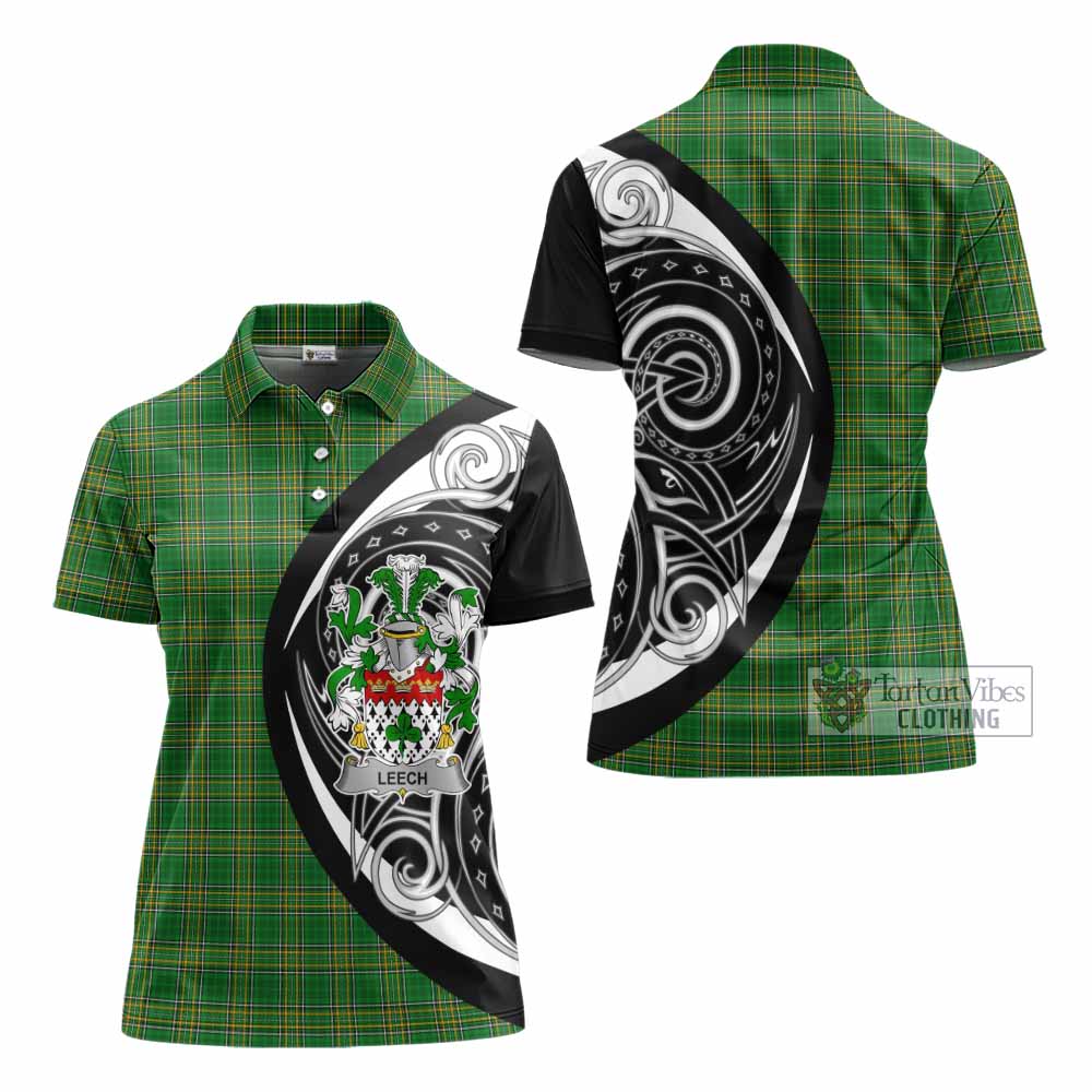Leech Irish Clan Women's Polo Shirt Celtic Circle Style - Tartan Vibes Clothing