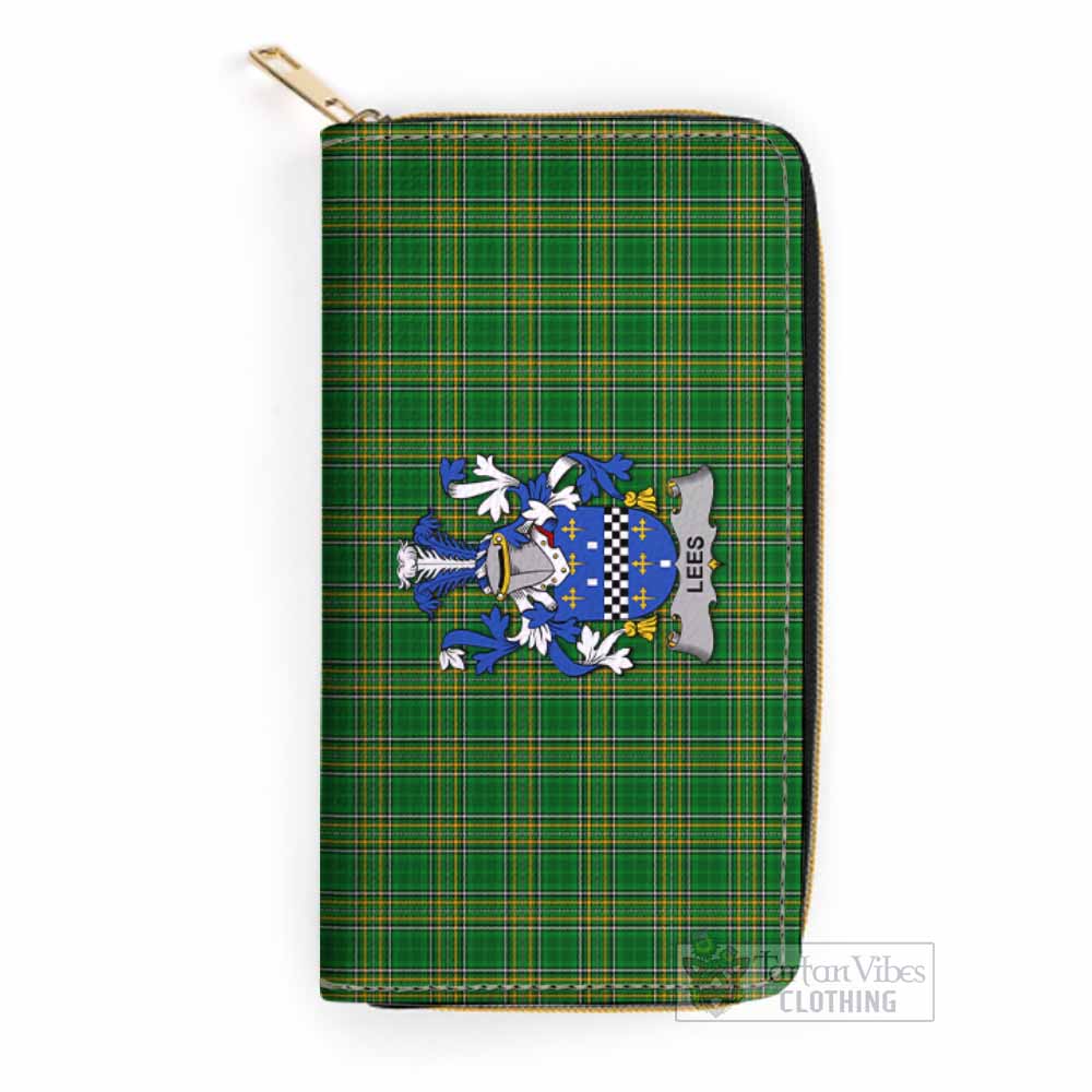 Lees Irish Clan Tartan Women's Leather Wallet with Coat of Arms One Size 19.7*10.5*3.5 cm - Tartan Vibes Clothing