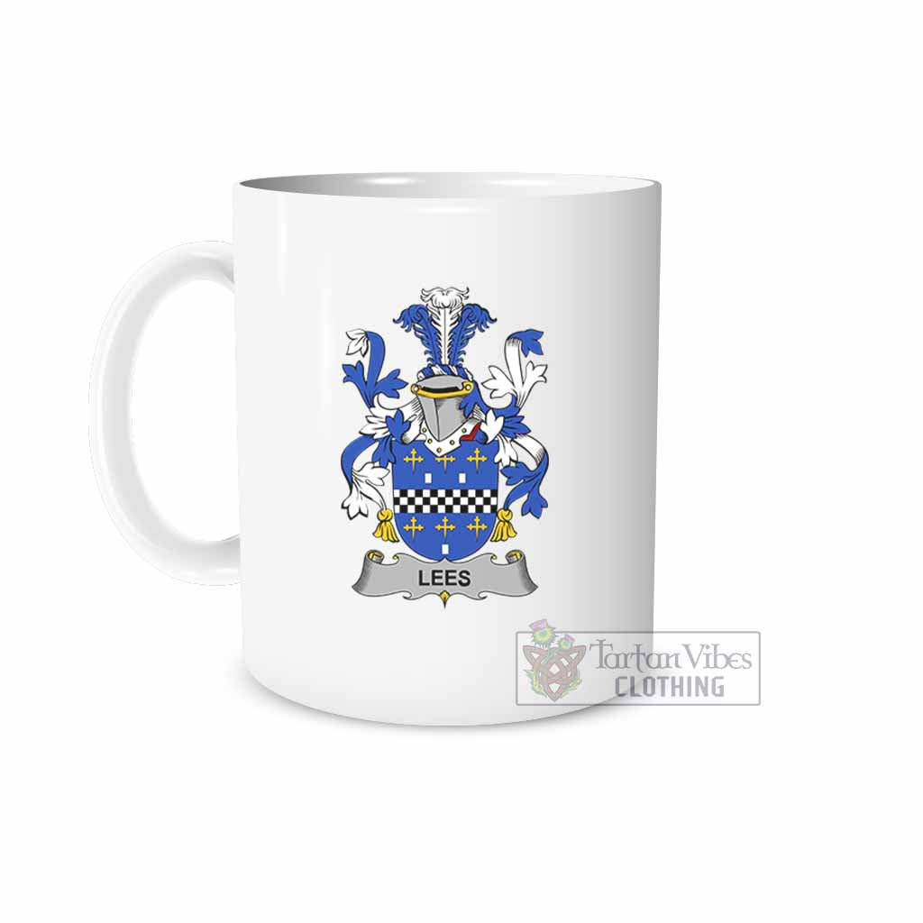 Lees Irish Clan Coat of Arms Ceramic Mug White - 2D-tartanvibesclothing