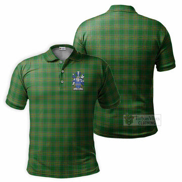 Lees Irish Clan Tartan Men's Polo Shirt with Coat of Arms - Tartan Vibes Clothing