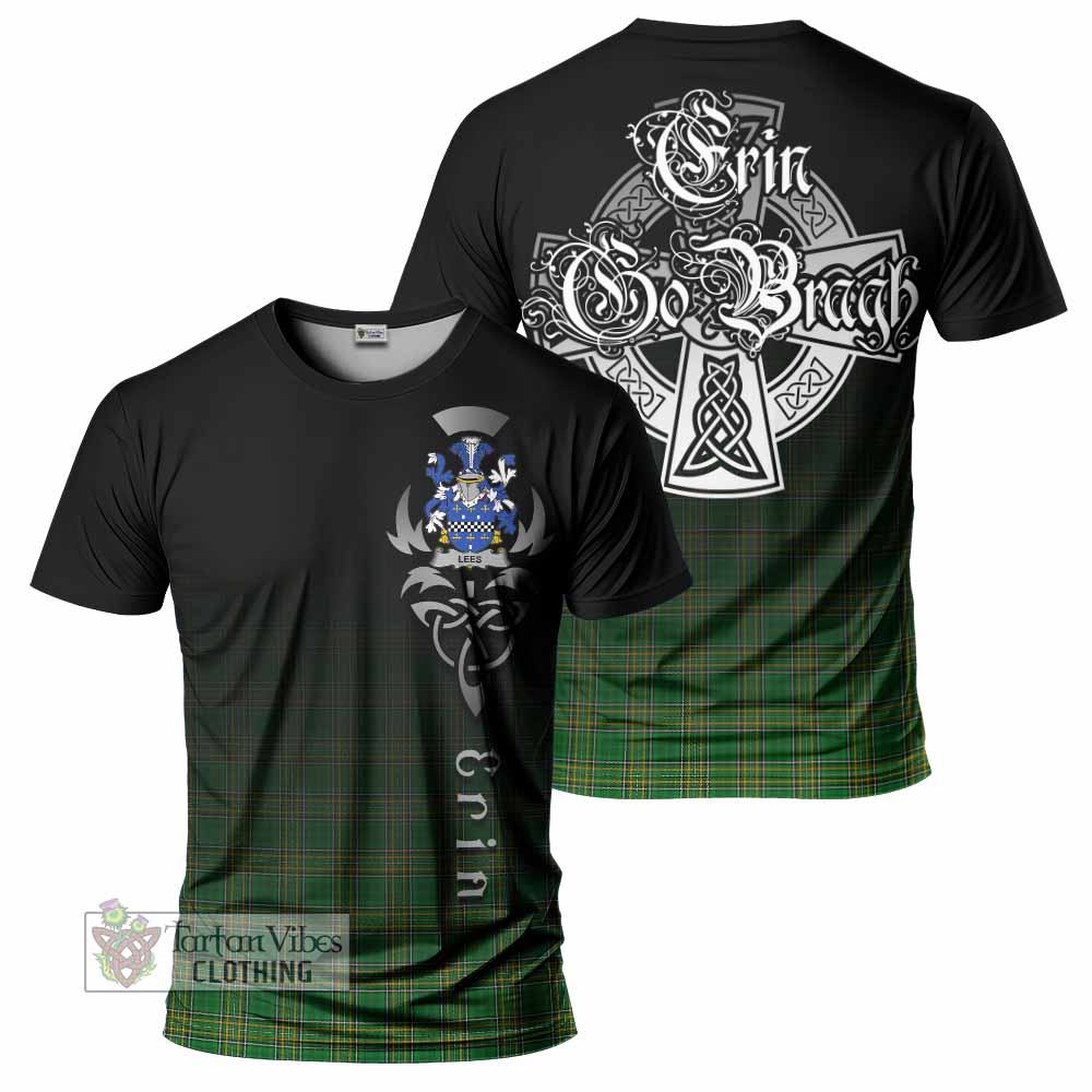 Tartan Vibes Clothing Lees Irish Clan T-Shirt with Coat of Arms Erin Go Bragh Celtic Inspired