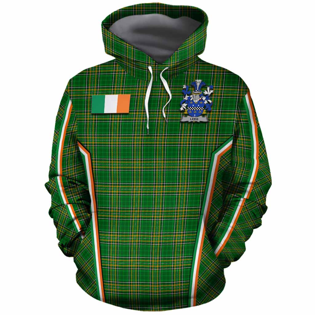 Lees Irish Clan Coat of Arm Tartan Cotton Hoodie Flag Style
