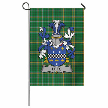 Lees Irish Clan Tartan Garden Flag with Coat of Arms