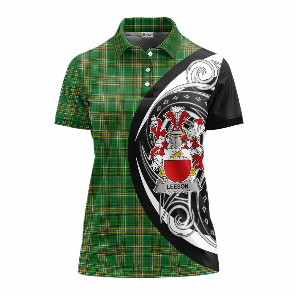 Leeson Irish Clan Women's Polo Shirt Celtic Circle Style Women - Tartan Vibes Clothing