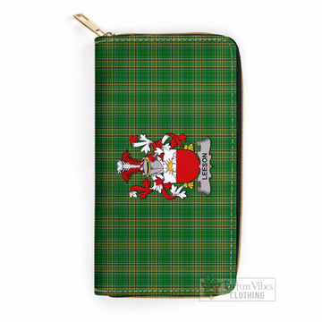 Leeson Irish Clan Tartan Women's Leather Wallet with Coat of Arms