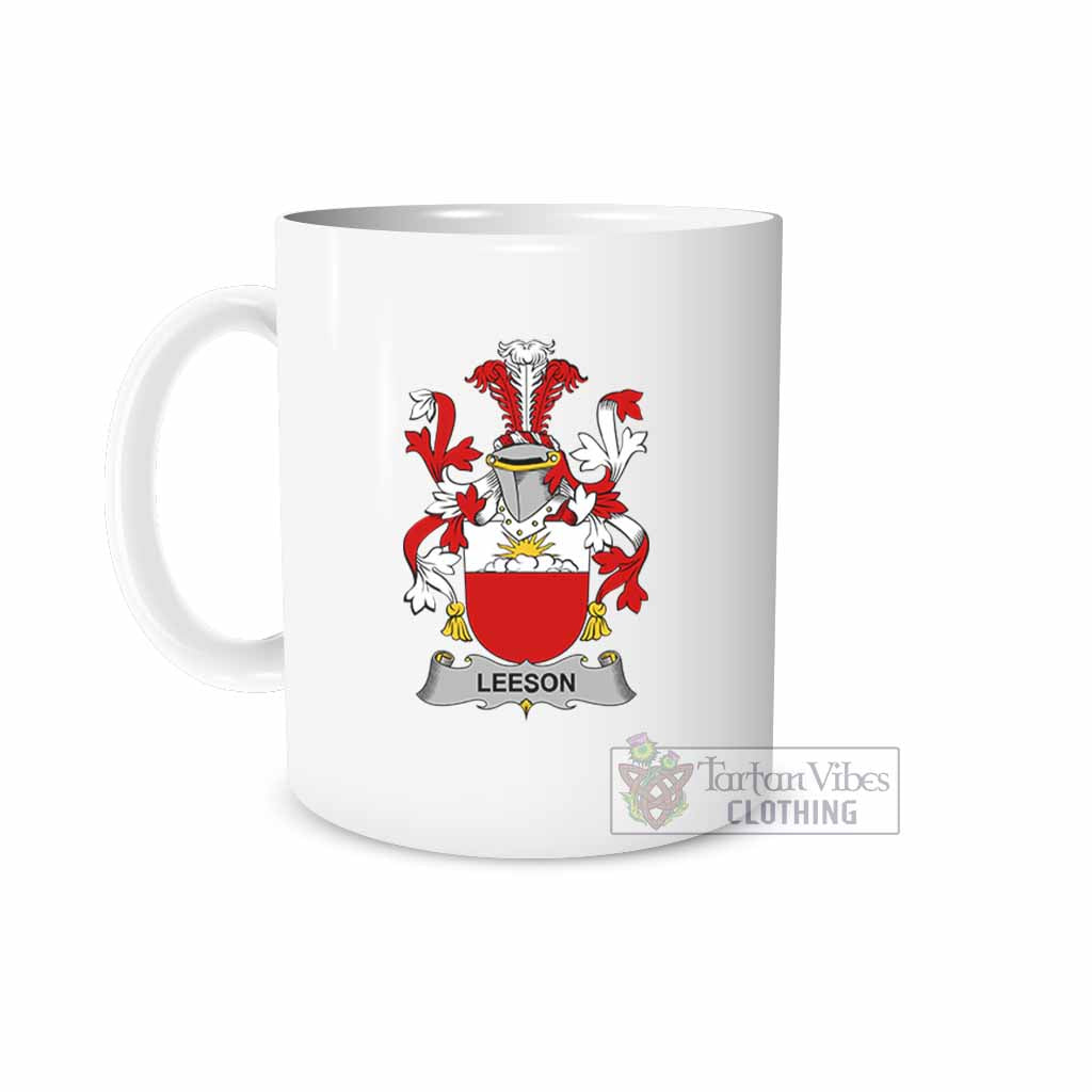 Tartan Vibes Clothing Leeson Irish Clan Coat of Arms Ceramic Mug