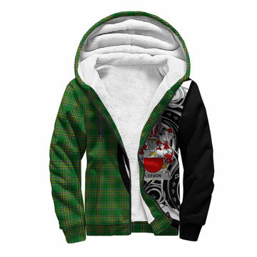 Tartan Vibes Clothing Leeson Irish Clan Sherpa Hoodie Celtic Circle Style