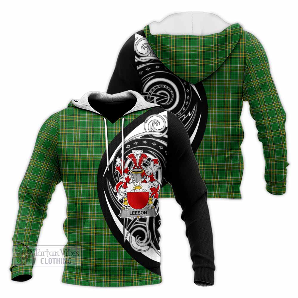 Leeson Irish Clan Knitted Hoodie Celtic Circle Style - Tartan Vibes Clothing