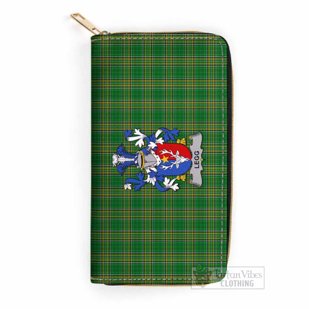 Legg Irish Clan Tartan Women's Leather Wallet with Coat of Arms One Size 19.7*10.5*3.5 cm - Tartan Vibes Clothing