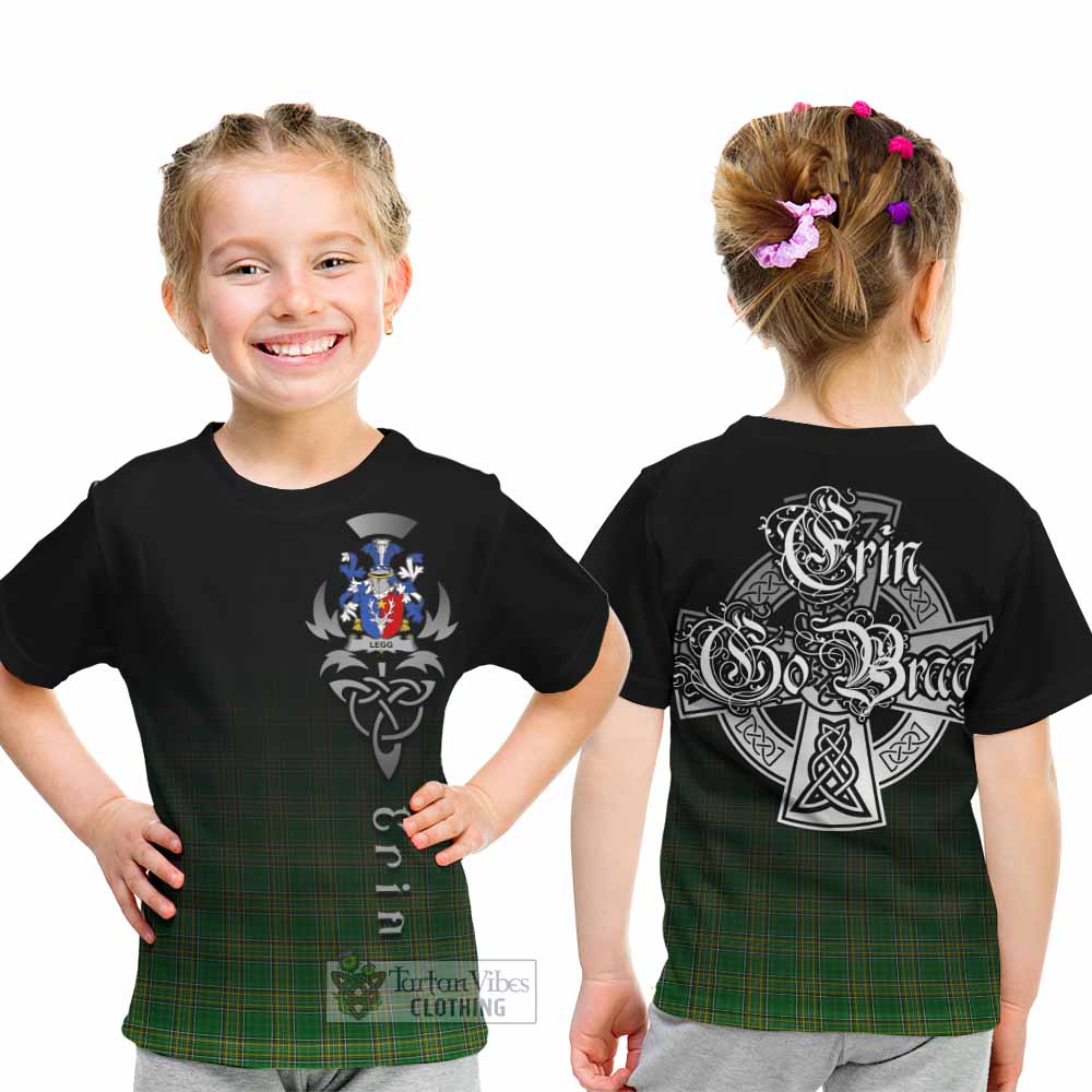 Tartan Vibes Clothing Legg Irish Clan Kid T-Shirt with Coat of Arms Erin Go Bragh Celtic Inspired