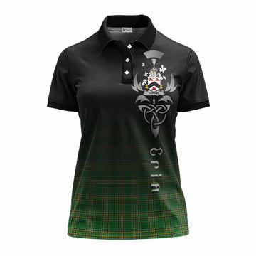 Lehane Irish Clan Women's Polo Shirt with Coat of Arms Erin Go Bragh Celtic Inspired