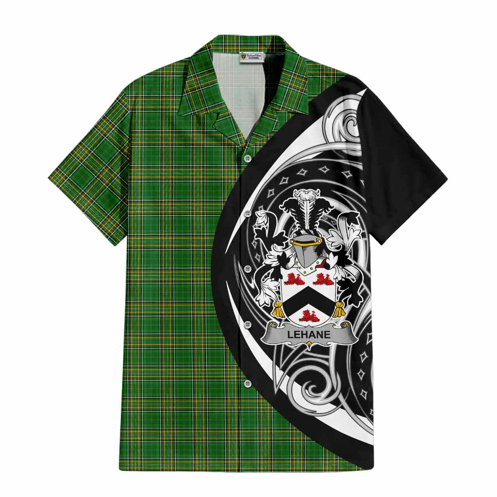 Tartan Vibes Clothing Lehane Irish Clan Short Sleeve Button Shirt Celtic Circle Style