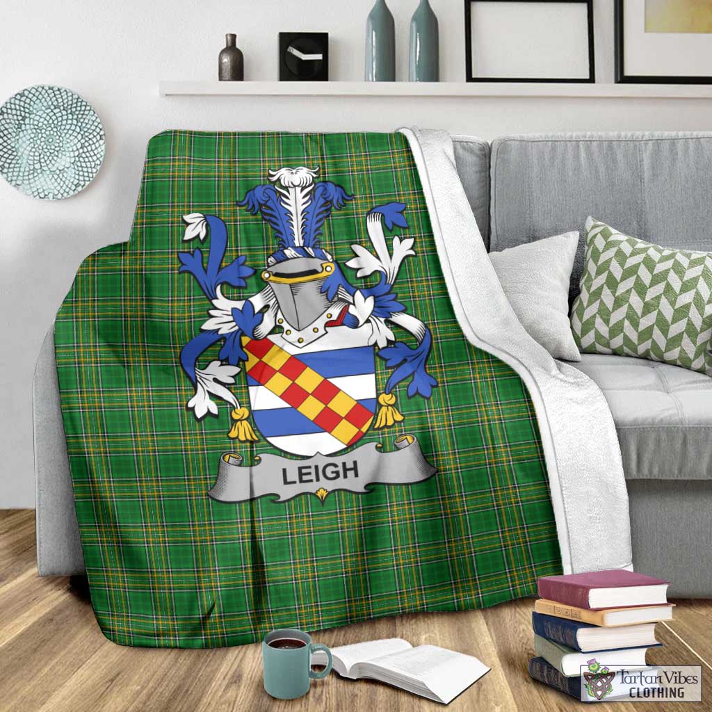 Leigh Irish Clan Tartan Blanket with Coat of Arms - Tartan Vibes Clothing