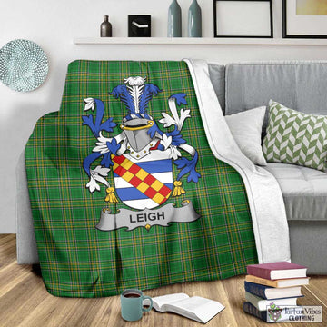 Leigh Irish Clan Tartan Blanket with Coat of Arms - Tartan Vibes Clothing