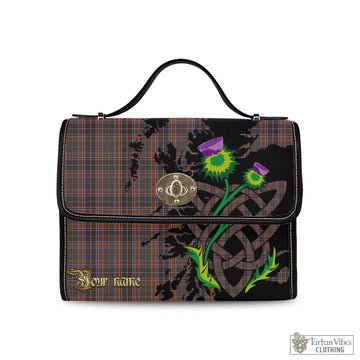 Leitrim County Ireland Tartan Waterproof Canvas Bag with Scotland Map and Thistle Celtic Accents