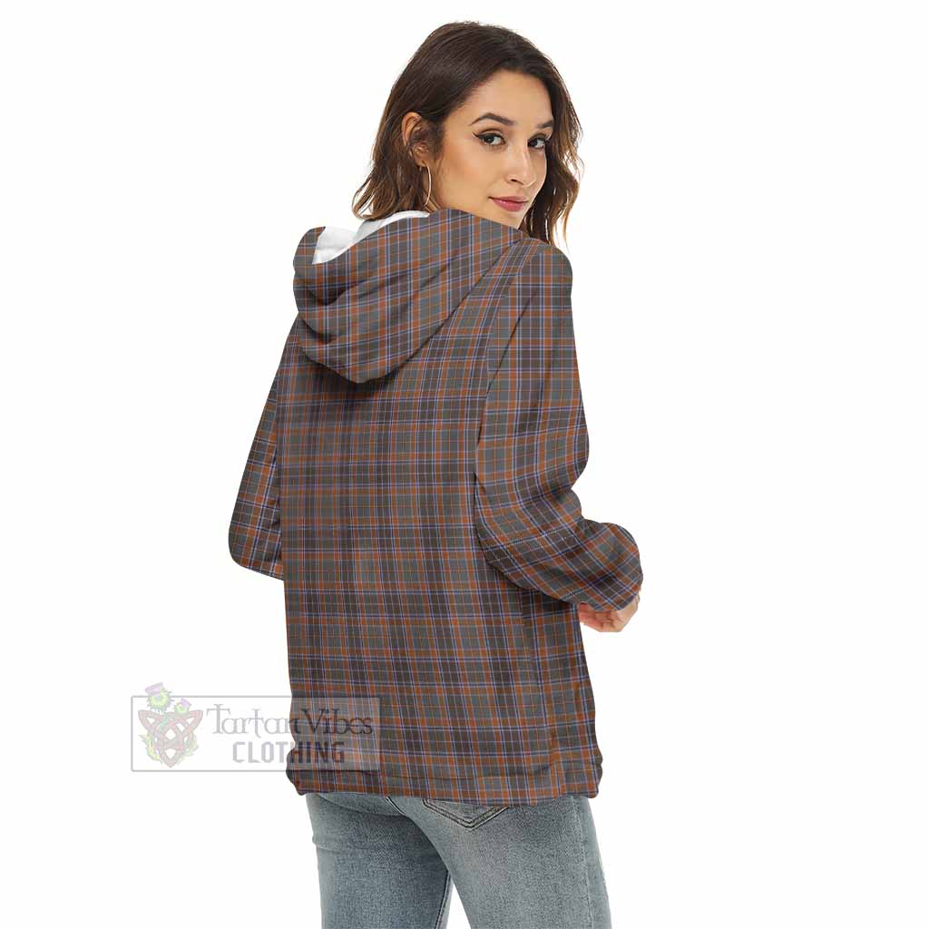 Leitrim County Ireland Tartan Women's Borg Fleece Hoodie with Half Zip - Tartan Vibes Clothing