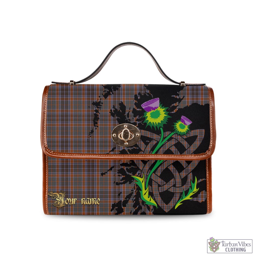 Tartan Vibes Clothing Leitrim County Ireland Tartan Waterproof Canvas Bag with Scotland Map and Thistle Celtic Accents