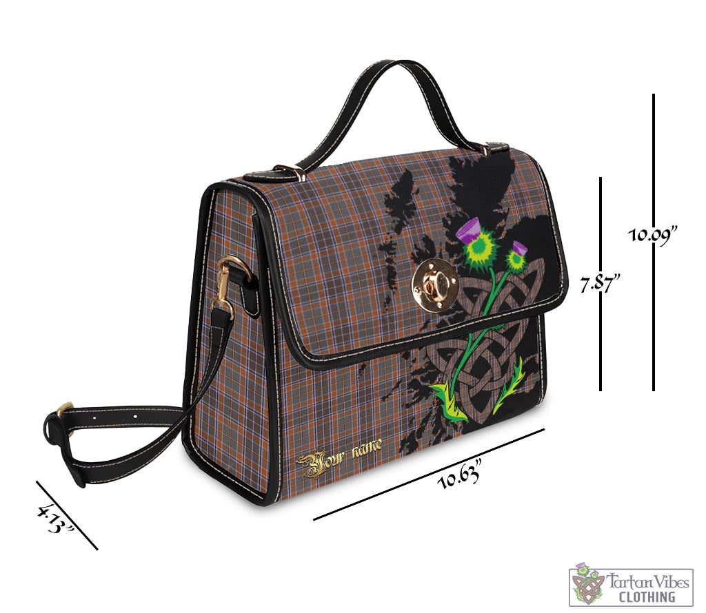 Tartan Vibes Clothing Leitrim County Ireland Tartan Waterproof Canvas Bag with Scotland Map and Thistle Celtic Accents