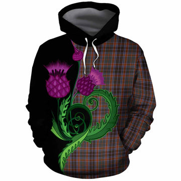 Leitrim County Ireland Tartan Cotton Hoodie Traditional Scottish Thistle