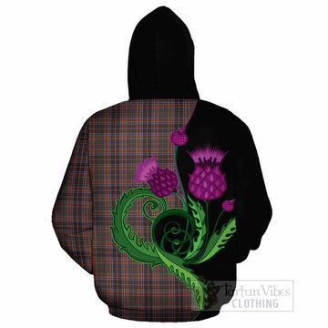 Leitrim County Ireland Tartan Cotton Hoodie Traditional Scottish Thistle