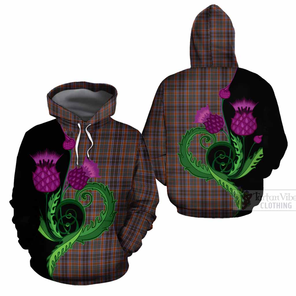 Leitrim County Ireland Tartan Cotton Hoodie Traditional Scottish Thistle
