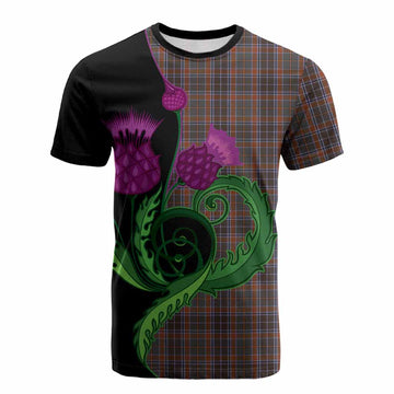 Leitrim County Ireland Tartan Cotton T-shirt Traditional Scottish Thistle