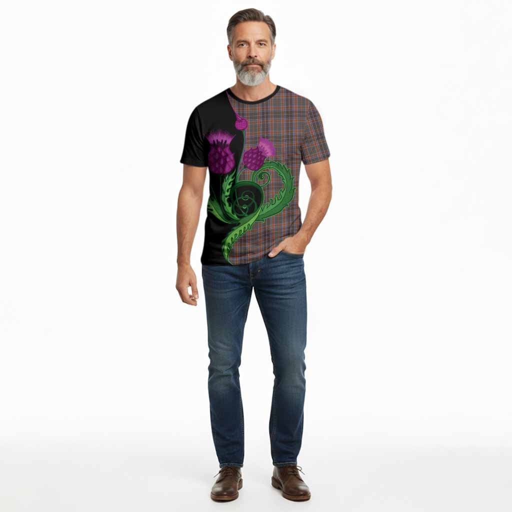 Leitrim County Ireland Tartan Cotton T-shirt Traditional Scottish Thistle