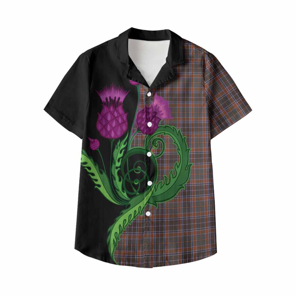 Leitrim County Ireland Tartan Kid Hawaiian Shirt Traditional Scottish Thistle